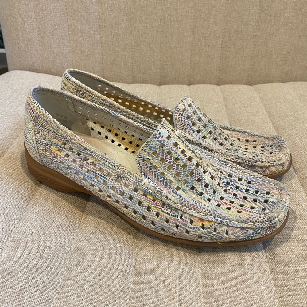Rieker Leather Multicolour Perforated Comfort Loafers EU 40 US 9